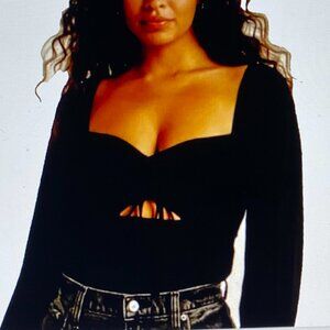 ABERCROMBIE & FITCH BLACK BLOUSE SMALL